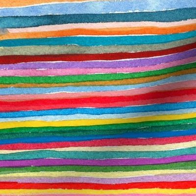 Rainbow Watercolor Stripes