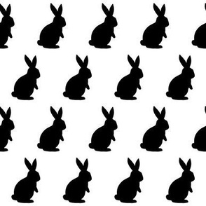 Rabbit Silhouette Pattern (black/white)