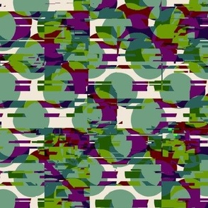 Glitchy Polka Dot - Green and purple