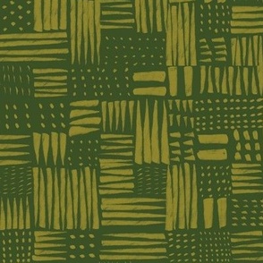 Dots and Dashes | Outdoor Oasis Collection || Olive Green on  Dark Green by Sarah Price