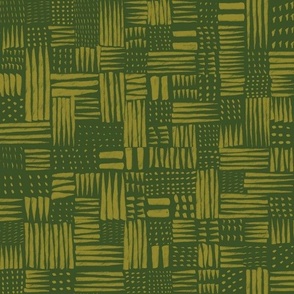 Woven Texture |  Olive Green on  Dark Green | Outdoor Oasis Collection by Sarah Price