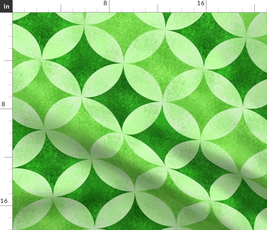 Batik Petals in Monochrome Green
