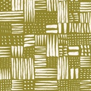 Dots and Dashes | Outdoor Oasis Collection || White  on  Olive Green by Sarah Price