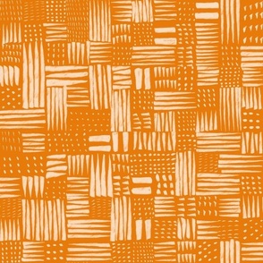 Woven Texture |  White on  Orange | Outdoor Oasis Collection by Sarah Price