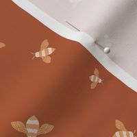 Tossed Honey Bees in Coffee Brown