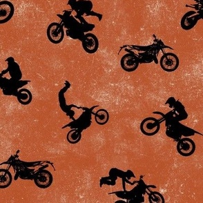 (medium) Motocross, motorcycle bike riders on rust red, medium scale 