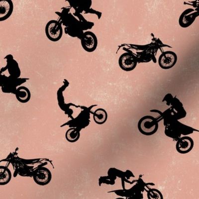 (medium) Motocross, motorcycle bike riders on dusty rust red, medium scale 