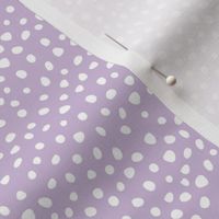 Little fat spots and speckles panther animal skin abstract minimal dots in lilac purple white SMALL 