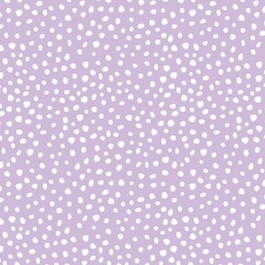 Little fat spots and speckles panther animal skin abstract minimal dots in lilac purple white SMALL 