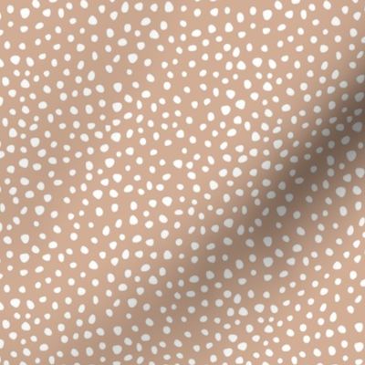 Little fat spots and speckles panther animal skin abstract minimal dots in tan beige white SMALL 