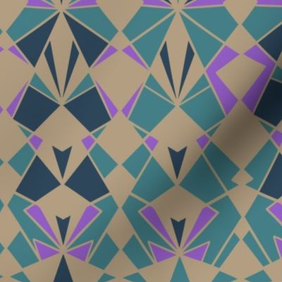 Modern Art Deco Luxury - Gold/Jade/Navy/Purple - 20 inch