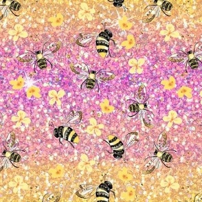 Bees Ombre Glitter