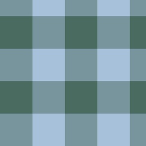 Buffalo Check Pine and Sky Blue