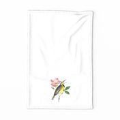 North Dakota State Bird and Flower Tea Towel