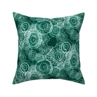 Shibori Doilies Abstract Tree Textures - Emerald - 8 inch