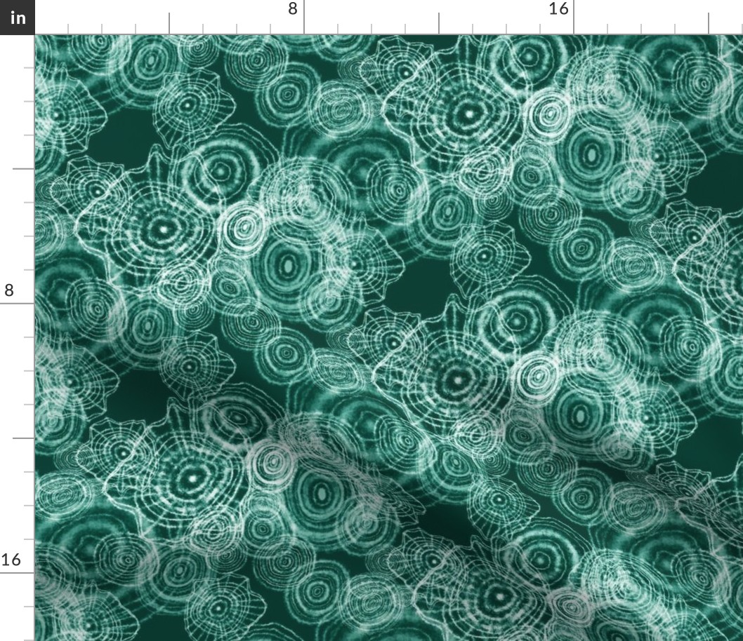 Shibori Doilies Abstract Tree Textures - Emerald - 8 inch