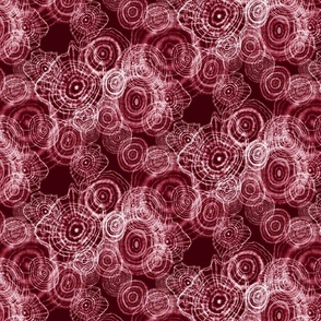 Shibori Doilies Abstract Tree Textures - Burgundy Wine - 8 inch