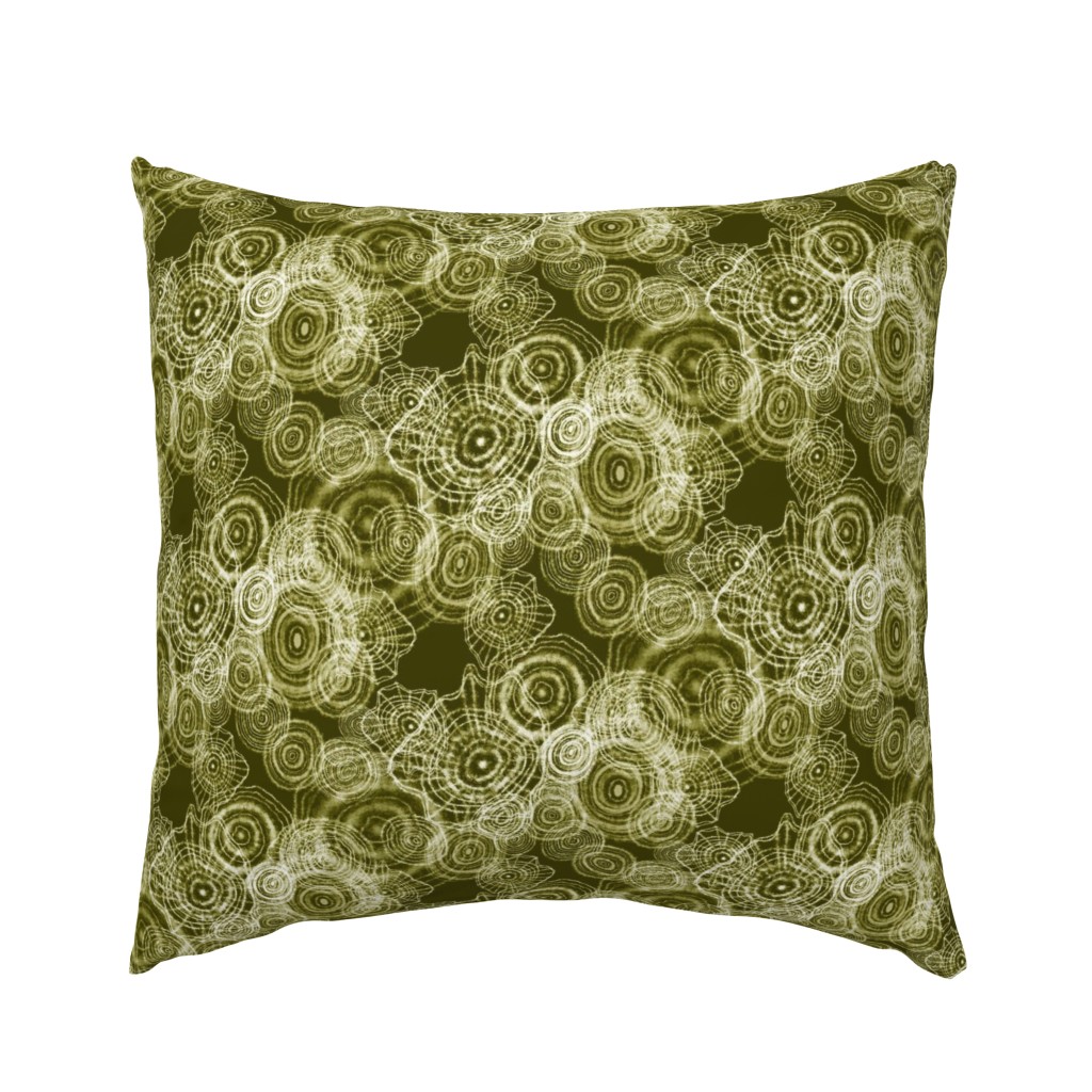 Shibori Doilies Abstract Tree Textures - Olive Green - 8 inch