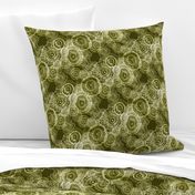 Shibori Doilies Abstract Tree Textures - Olive Green - 8 inch