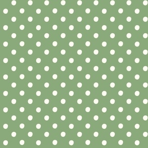 Geometric symetrical circles polkadots white ecru, mint green background