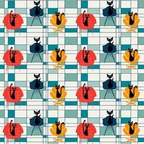 Mid Century Cats | Spring Colors