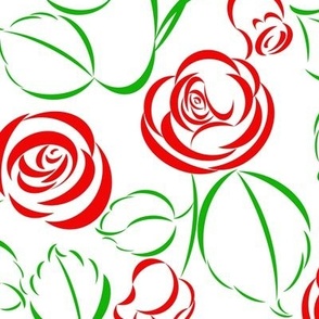 graphic red roses