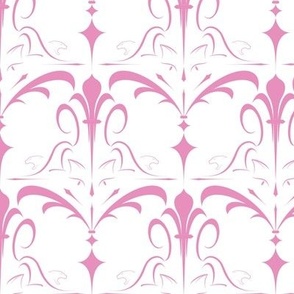cat damask in pink