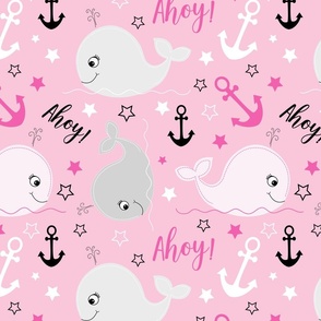 Cute Whales in Pink