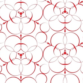 circular geometric in red