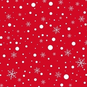 snowflakes in red