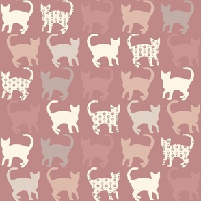 Rows of Boho Cat Silhouettes 