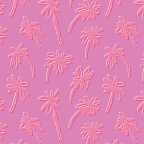 Palms - pink, large scale