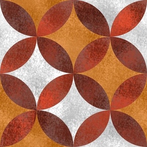 Batik Petals in Reddish Browns Orange and White