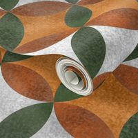 Batik Petals in Browns Orange Green and White