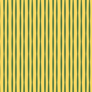 Circles and Squares - Stripes - Hunter on Bumble Bee - ffd85f, 44784a