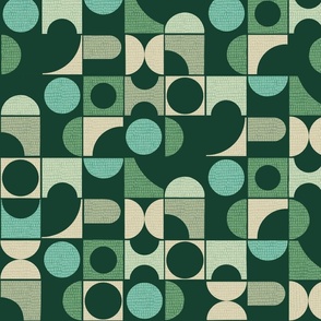 Geometric Squares Green