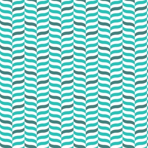 Teal wavy herringbone with dark teal accent