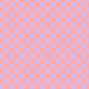 Bubblegum Pink and Lilac organic checkerboard