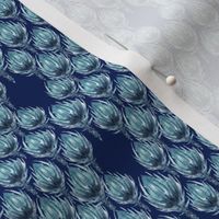 Blue Ice thistle watercolor pattern