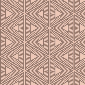 TRIANGLES - WARM GREY ON DIRTY PINK