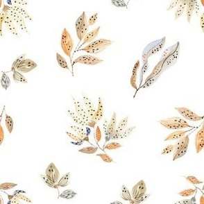 Watercolor Floral Pattern in Beige and Blue 4