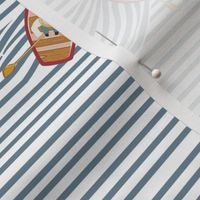 Nautical strips in blue - Navy Boat, Rowing, Seaside  