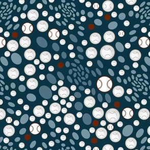 Swirling Baseballs and Polka Dots—Reworked Classics, Dark Blue, 