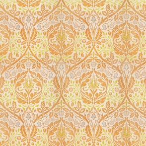 Golden Bough by William Morris - MEDIUM - original beige orange Antiqued art nouveau art deco canvas