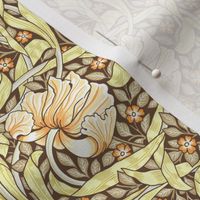 Pimpernel - by William Morris -SMALL - warm earth tones historic floral Antiqued art nouveau art deco damask