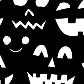 JUMBO | Jack O Lantern faces on black