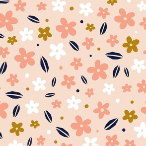 Small flowers on pink background