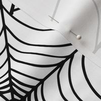 Spider web line art | Large Scale | Creamy white, rich black | non directional black and white halloween