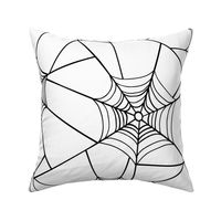 Spider web line art | Large Scale | Creamy white, rich black | non directional black and white halloween