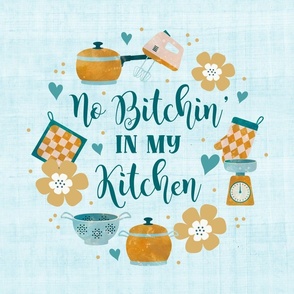 18x18 Panel No Bitchin' In My Kitchen for Placemat Throw Pillow or Cushion Cover